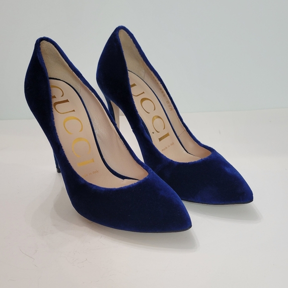Gucci women's pumps with removable bow velvet size 35.5 NIB - Picture 4 of 9